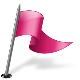 Map Marker Flag 3 Right Pink