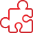 Puzzle red icon