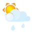 Sun lightcloud rain icon