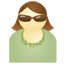 Sunglass woman green icon