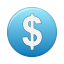 currency blue dollar icon