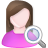 User female search icon